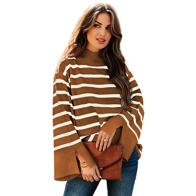 Striped Turtleneck Sweater