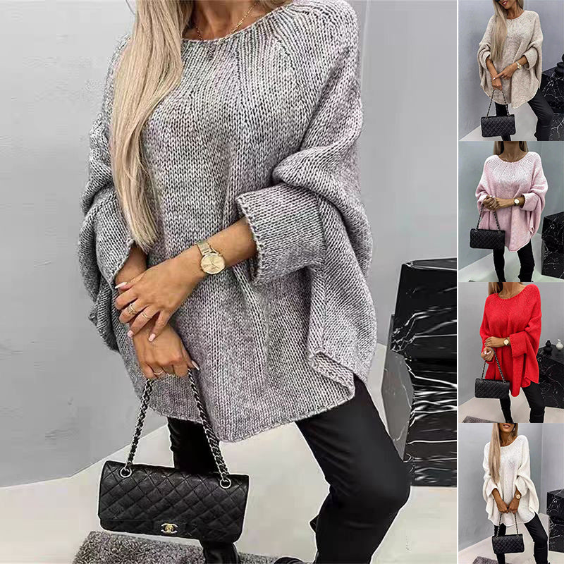 Winter Oversized Batwing Sleeve Pullover Sweater