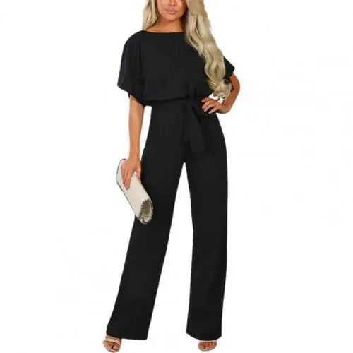 Jumpsuit met hoge taille en rechte pijpen