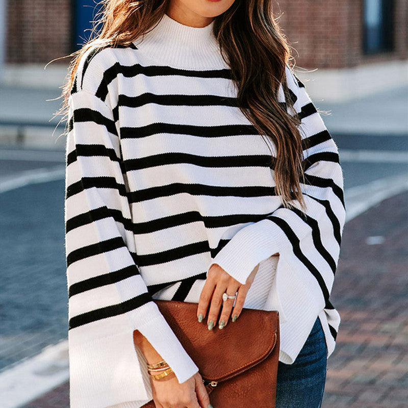 Striped Turtleneck Sweater