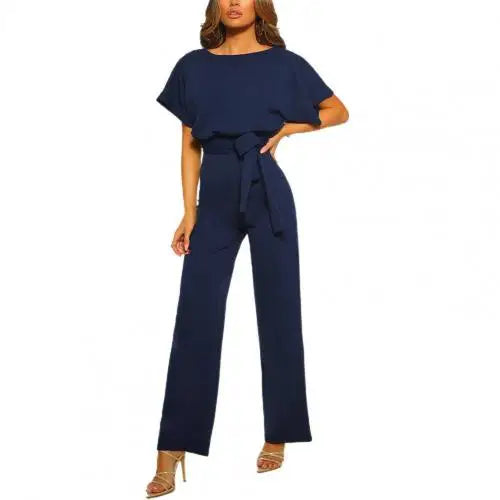 Jumpsuit met hoge taille en rechte pijpen