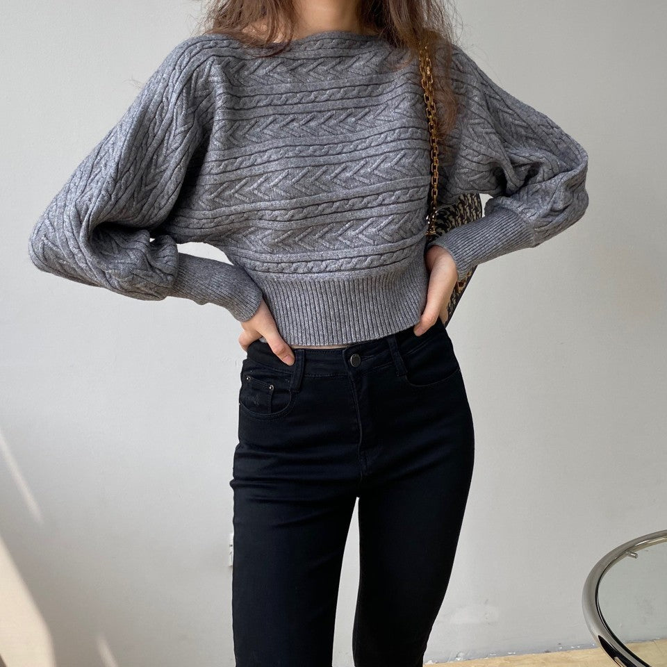 Stijlvolle Korte Sweater met Ronde Hals