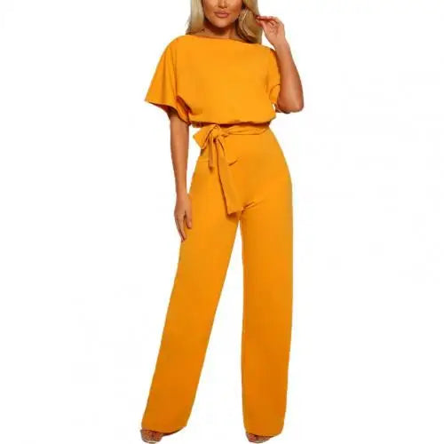 Jumpsuit met hoge taille en rechte pijpen