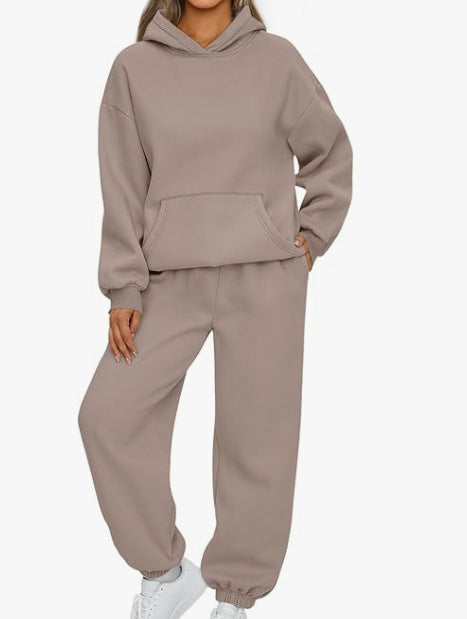 Two-piece Casual Hoodie Sportswear Trousers Suit