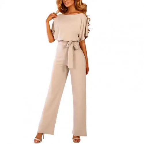 Jumpsuit met hoge taille en rechte pijpen